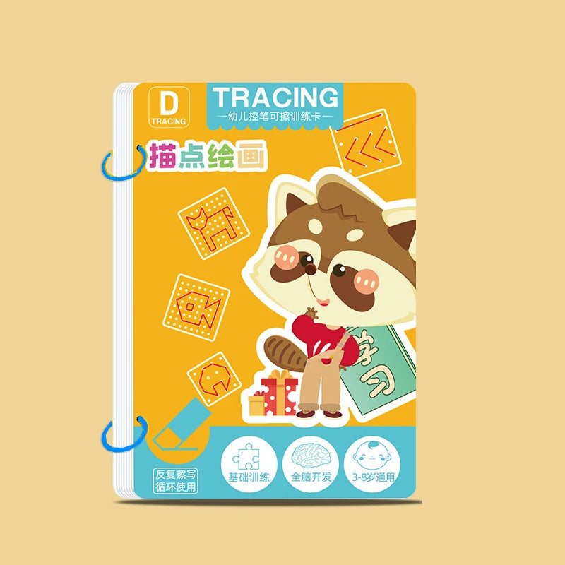 Reusable Toddler Tracing Workbook – Magical Pen Control Practice, Drawing & Writing Educational Copybook for Early Learning
