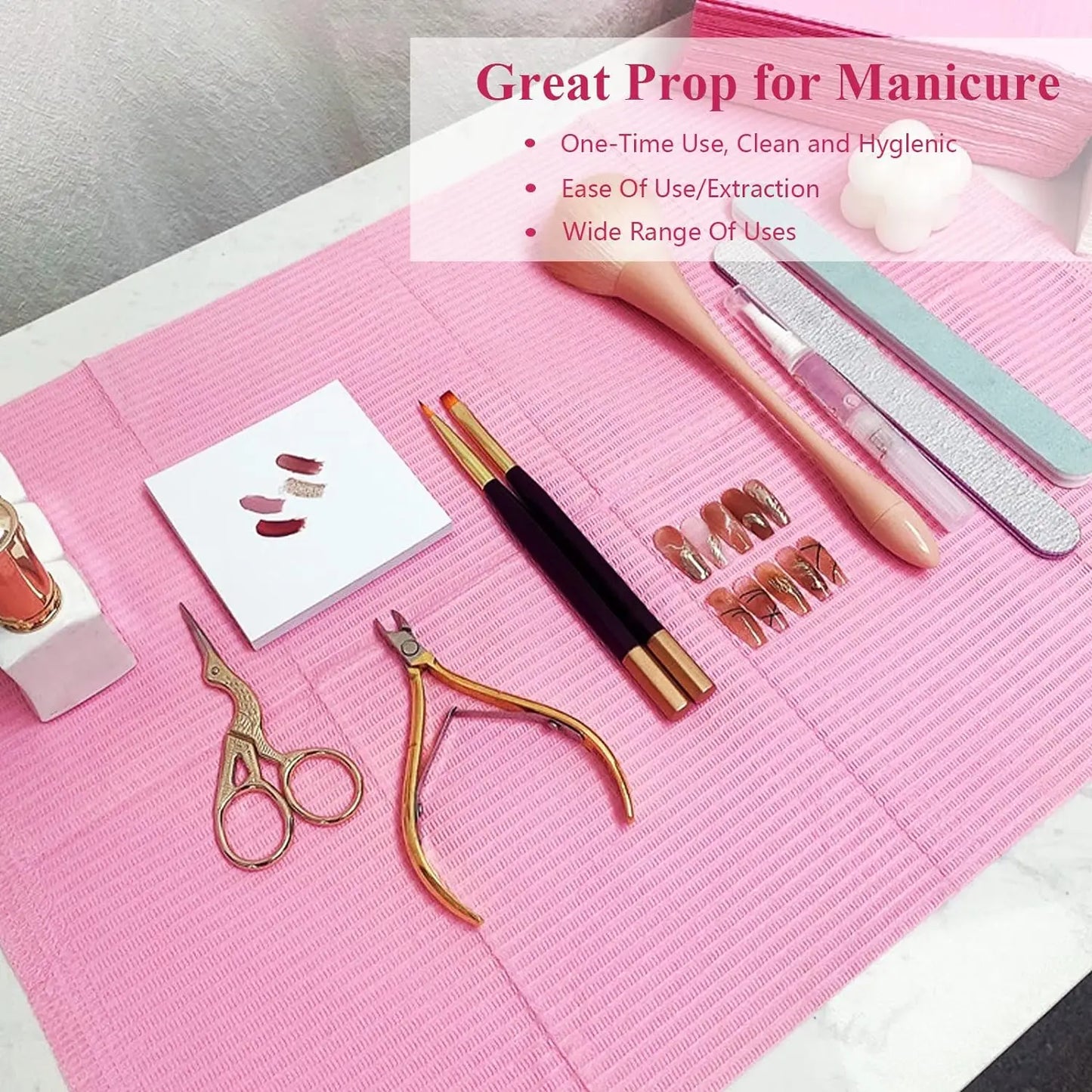 20pcs Disposable Nail Art Table Mat – Waterproof Manicure Tray Liners, Tattoo Cleaning Pads & Salon Protection