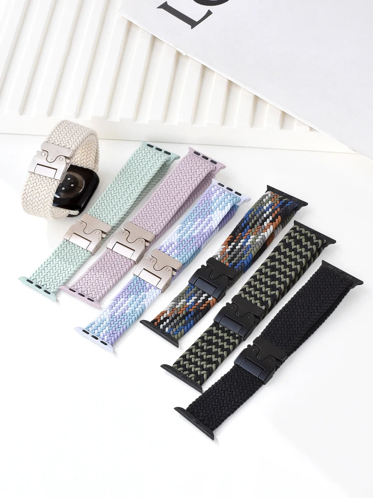 Parachute Strap for Apple Watch – Braided Nylon Band Compatible with Series 10, 9, 8, 7, 6, 5, SE, Ultra (41mm, 44mm, 45mm, 46mm, 49mm)