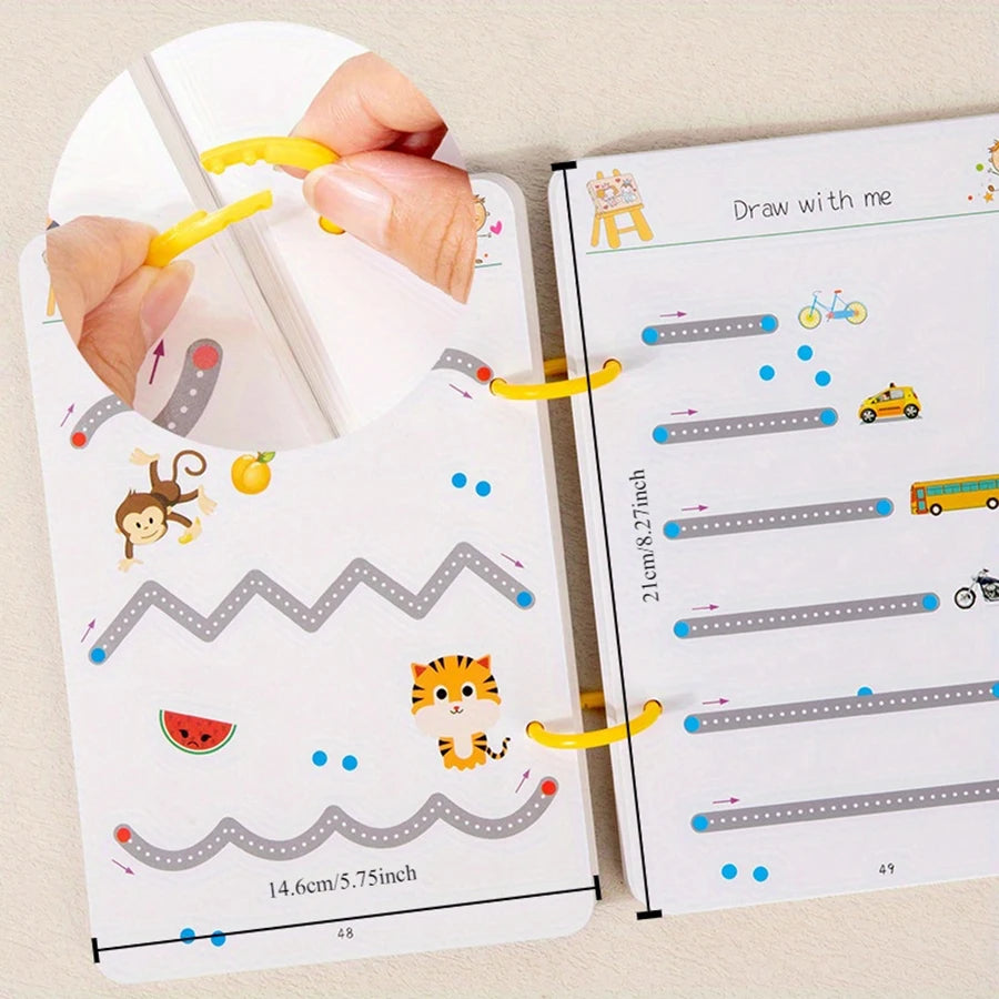 Reusable Toddler Tracing Workbook – Magical Pen Control Practice, Drawing & Writing Educational Copybook for Early Learning