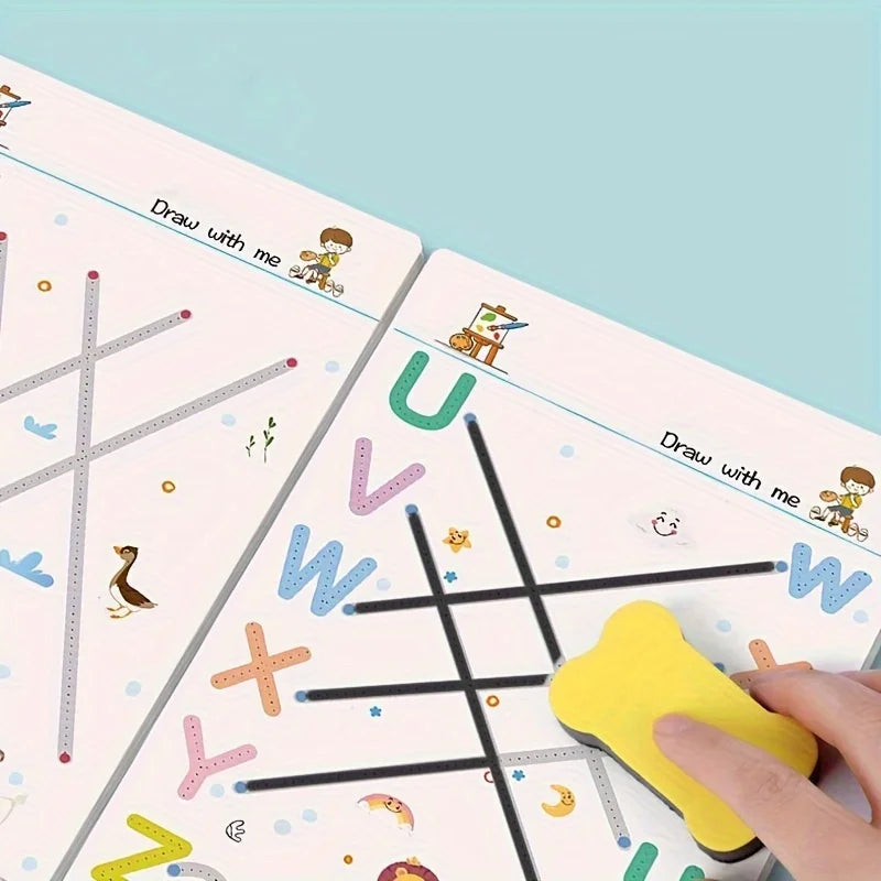 Reusable Toddler Tracing Workbook – Magical Pen Control Practice, Drawing & Writing Educational Copybook for Early Learning