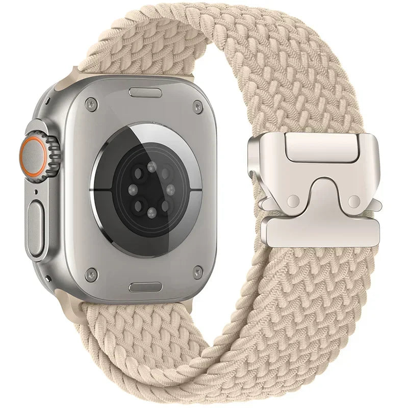 Parachute Strap for Apple Watch – Braided Nylon Band Compatible with Series 10, 9, 8, 7, 6, 5, SE, Ultra (41mm, 44mm, 45mm, 46mm, 49mm)