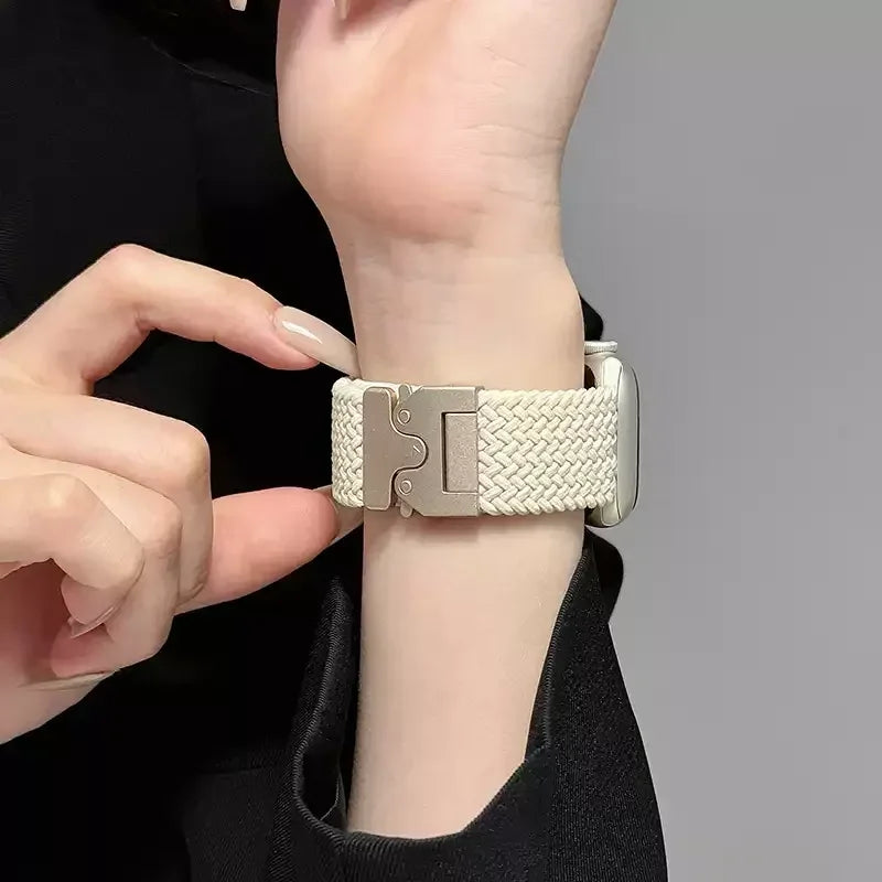 Parachute Strap for Apple Watch – Braided Nylon Band Compatible with Series 10, 9, 8, 7, 6, 5, SE, Ultra (41mm, 44mm, 45mm, 46mm, 49mm)