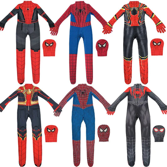 2025 Spiderman Cosplay Jumpsuit – Miles Morales Superhero Zentai Costume for Boys & Girls, Halloween Carnival Fantasy Bodysuit